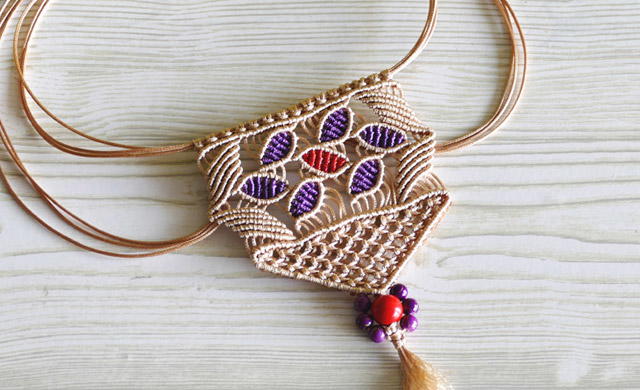 Flower Petal Macrame Necklace