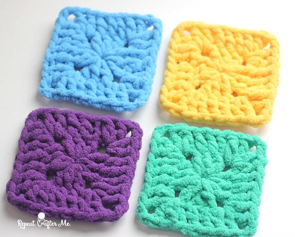 Bright and Bulky Crochet Granny Squares