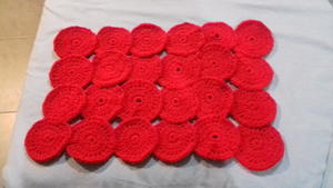 Red Christmas Crochet Rug