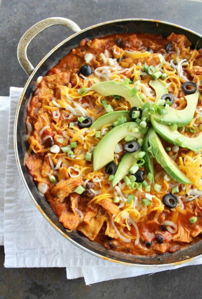 Skillet Chicken Enchiladas