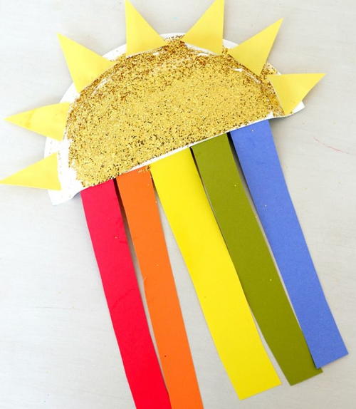 Sun and Rainbow Paper Plate Craft