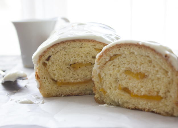 Peaches and Cream Roll Bread