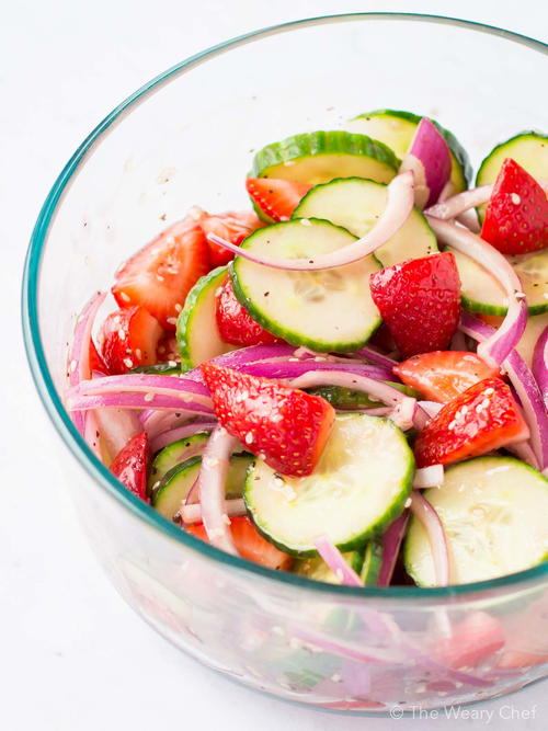 Cabernet Balsamic Strawberry Cucumber Salad