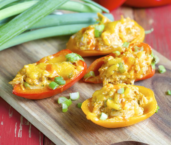 Buffalo Chicken Stuffed Sweet Peppers