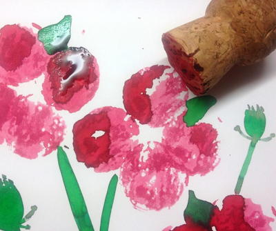 Poppy Wine Cork Painting