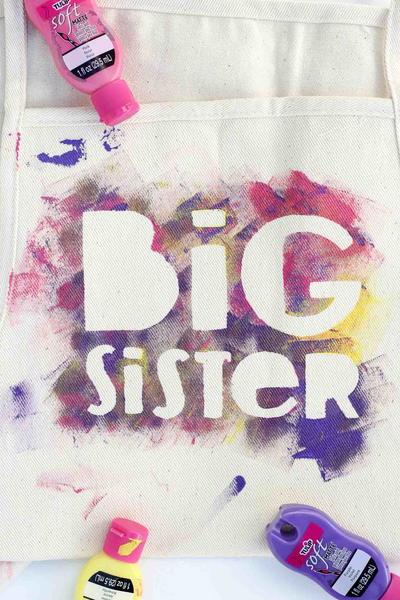 Stenciled Big Brother or Big Sister Apron