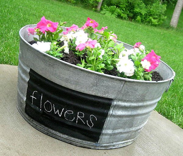 Upcycled Washtub Planter