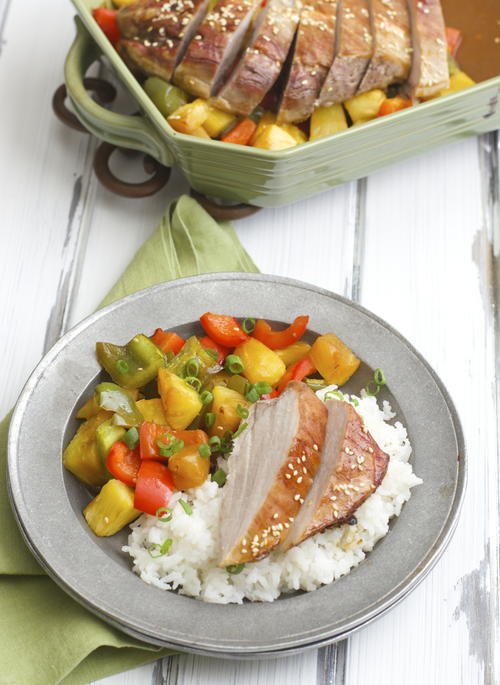 Healthy Teriyaki Pork with Pineapple and Peppers