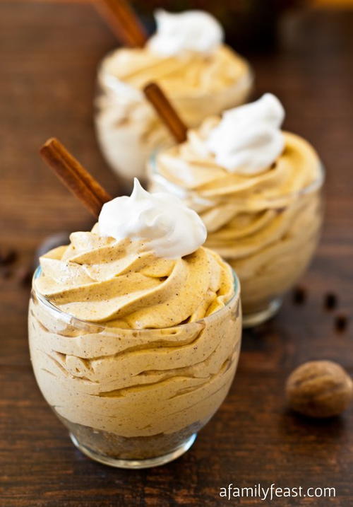 Mini No-Bake Pumpkin Cheesecakes