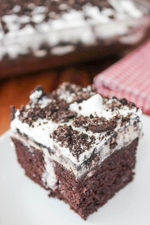 Triple Oreo Poke Cake | TheBestDessertRecipes.com