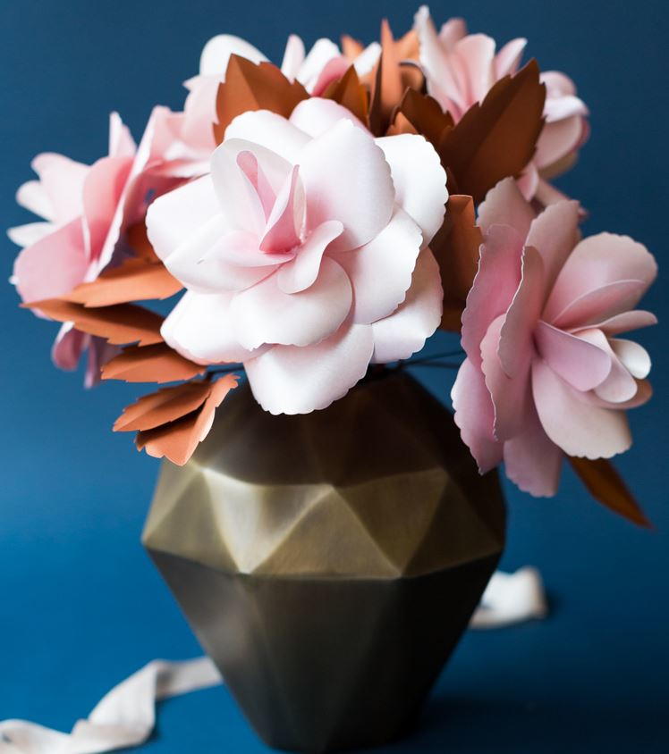 Blush and Copper DIY Paper Roses | AllFreePaperCrafts.com