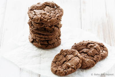 Chewy Salted Double Chocolate Cookies