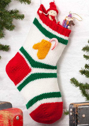 How to Knit Easy Mini Christmas Stockings 