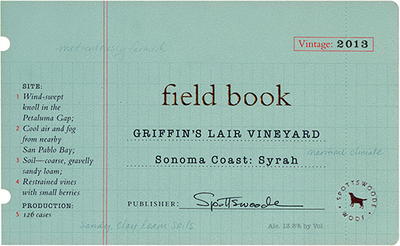 Spottswoode Field Book Syrah 2013