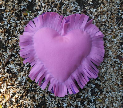 Fringed Heart Cushion