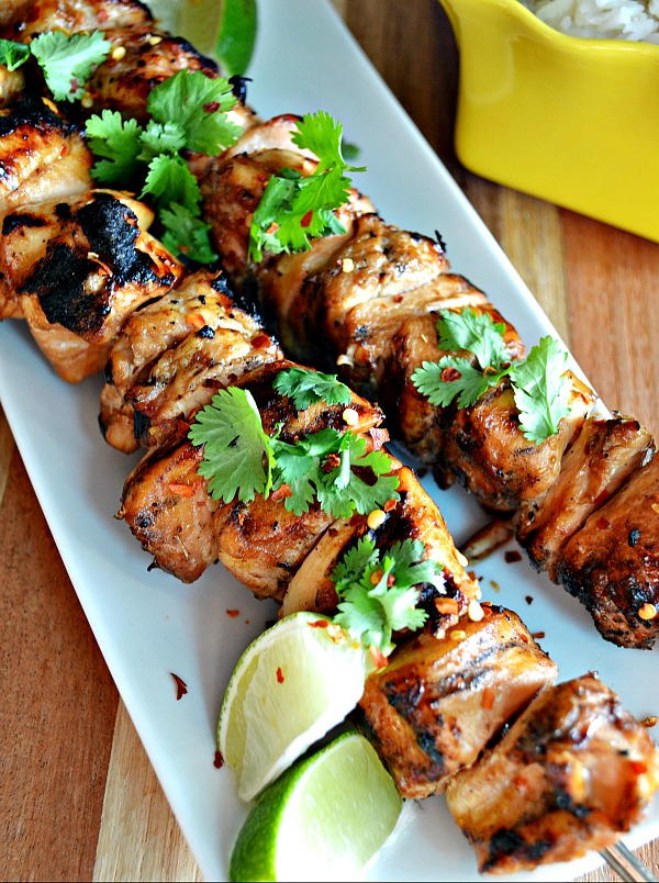 Grilled chicken satay with peanut sauce Dad's Famous Grilled Chicken Skewers | RecipeLion.com