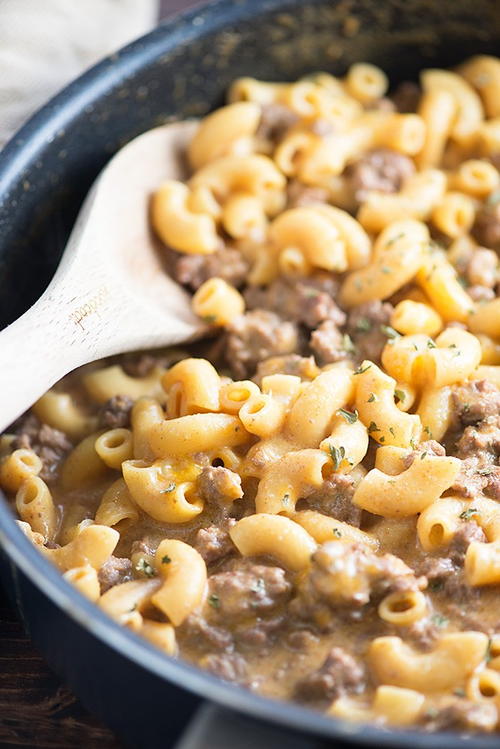 Cheesy Beef and Noodle Skillet Casserole