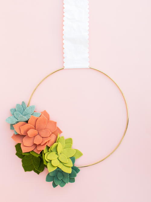 Felt Succulent Summer Wreath