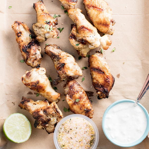 Citrus Herb Salt Crispy Grilled Chicken Wings