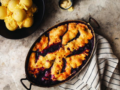 Blackberry Pandowdy with Buttermilk Frozen Custard-image