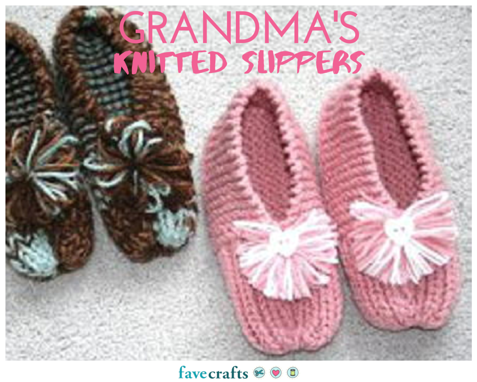Grandma's Knitted Slippers (Printable Pattern)