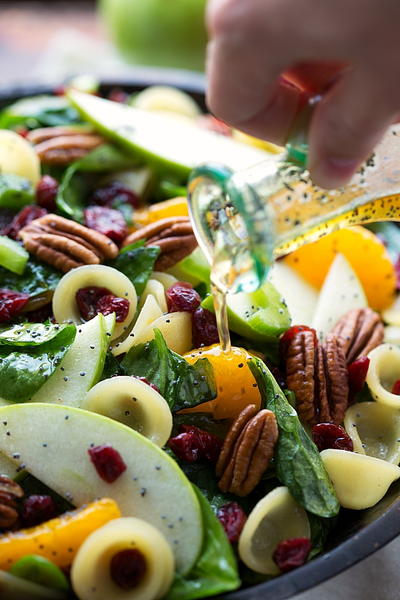 Autumn Crunch Pasta Salad with Dressing