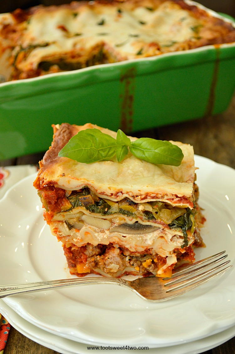 Mile High Veggie Stacked Lasagna | AllFreeCasseroleRecipes.com