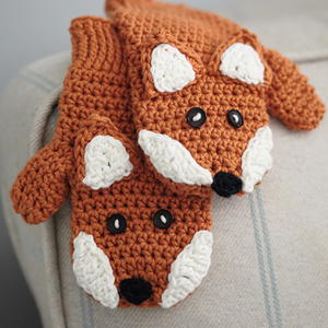 Little Fox Crochet Mittens