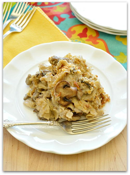 Beefy Mushroom Noodle Bake