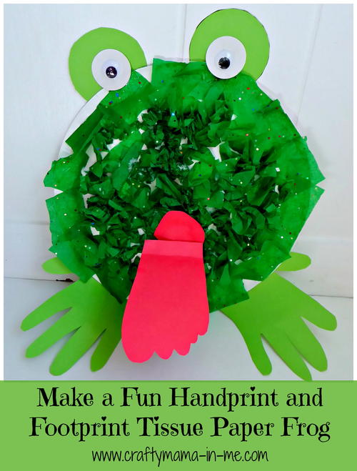 Handprint and Footprint Tissue Paper Frog