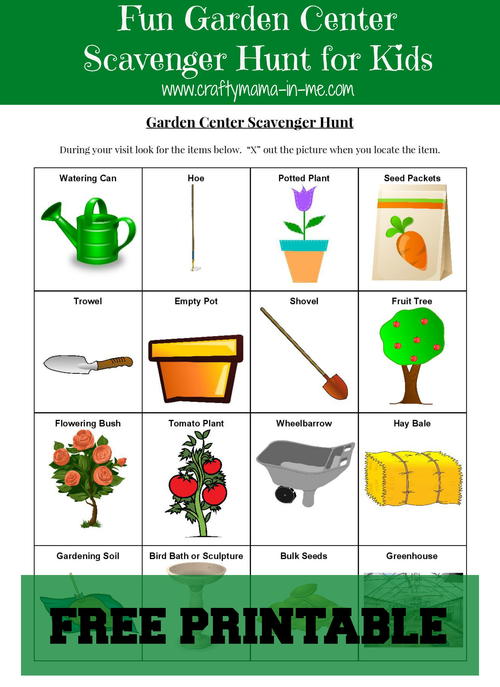 Garden Center Scavenger Hunt