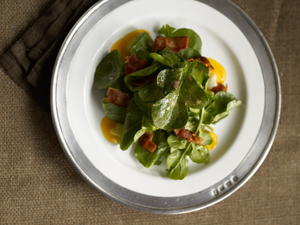 Soft-Boiled Egg Salad with Arugula and Pancetta