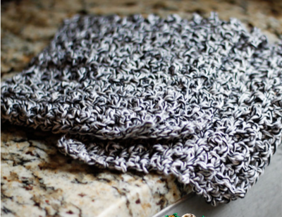 Grayscale Beginner's Crochet Dishcloth