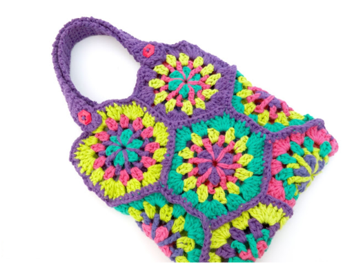 crochet hexagon bag