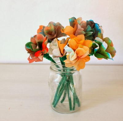 Colorfully Chic Coffee Filter Flowers