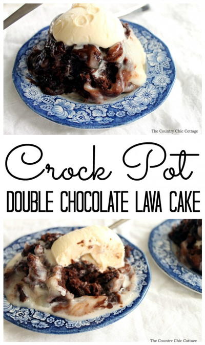 Slow Cooker Double Chocolate Lava Cake