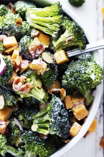 Creamy Broccoli, Bacon, and Cheddar Salad