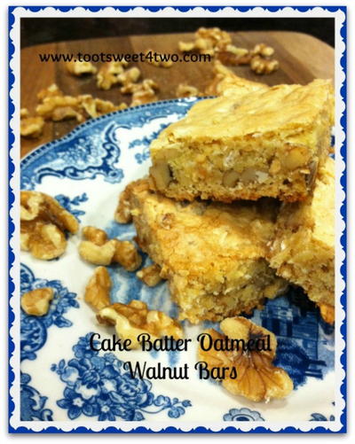 Easy Cake Batter Oatmeal Walnut Bars