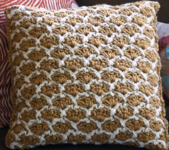 Sunshine Lattice Crochet Pillow