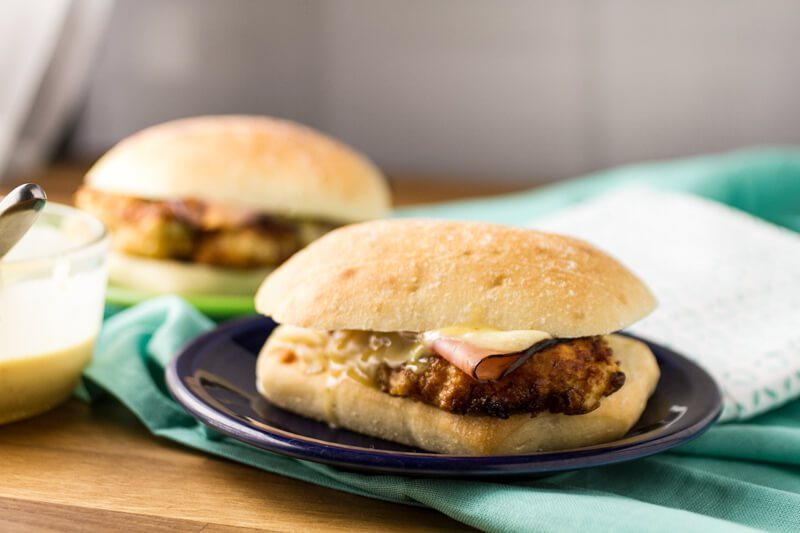 Southern Fried Chicken Cordon Bleu Sandwiches 