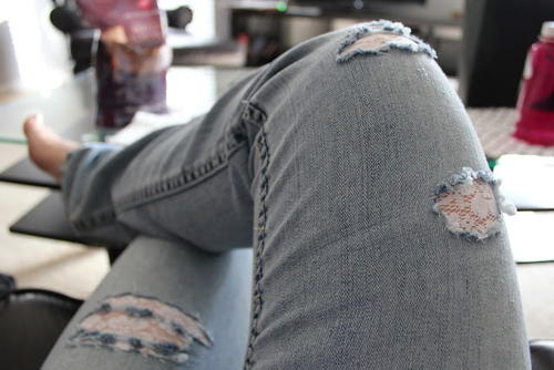 Ladylike Lace Upcycled Jeans