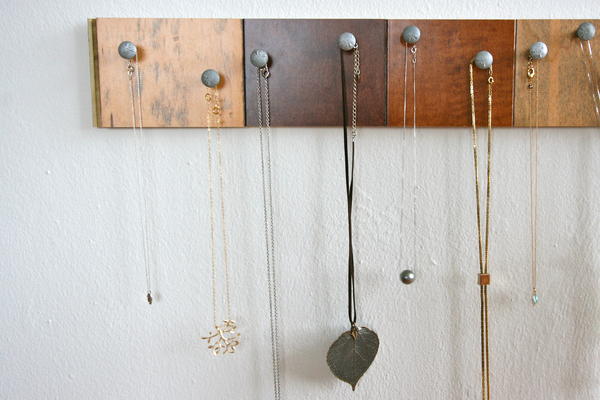 Wooden Necklace Organizer