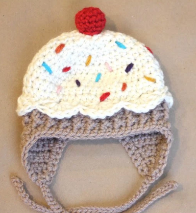 Sweet Cupcake Crochet Baby Beanie