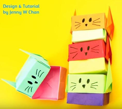 Origami Cat Stacking Paper Boxes