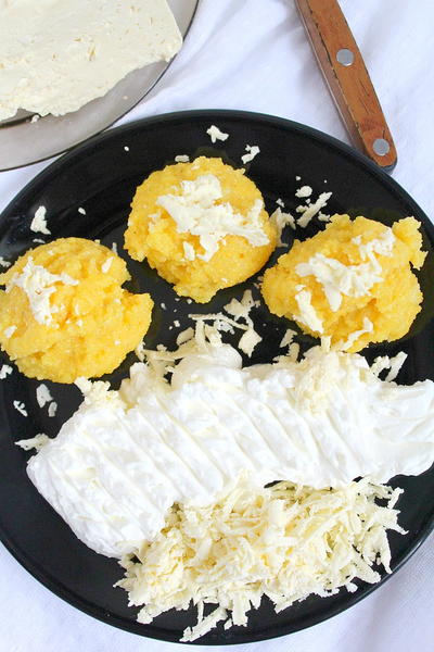 Easy Polenta Sour Cream Cheese Breakfast