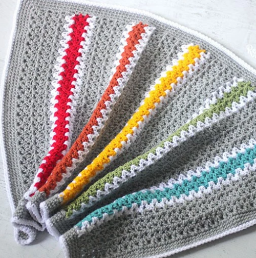 V Stitch Rainbow Crochet Blanket Pattern AllFreeCrochet