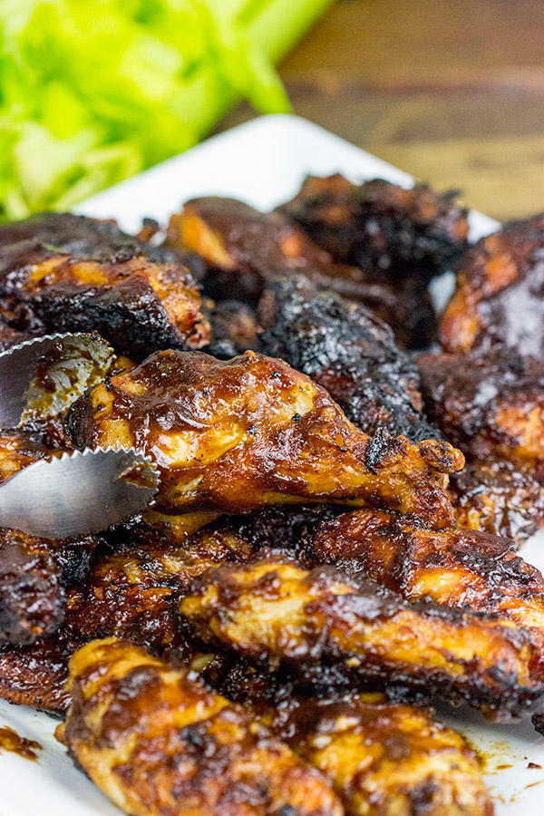 Apple Bourbon BBQ Grilled Chicken Wings
