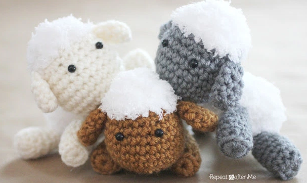 Lamb Baby Mobile Free Crochet Pattern