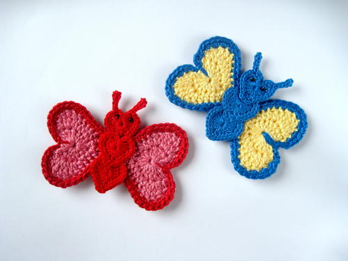 2HANDMADE CROCHET ACRYLICS BUTTERFLIES APPLIQUE SEWING BABY TRIMMING CLOTHES