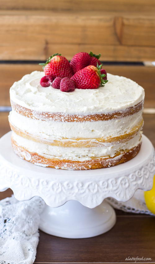 Berry Vanilla Naked Cake with Lemon Whipped Cream